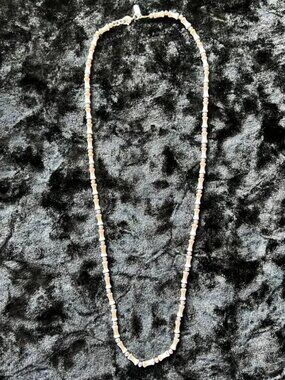 Monet Vintage Silver Tone Bamboo Link Necklace 26" Long Statement Jewelry